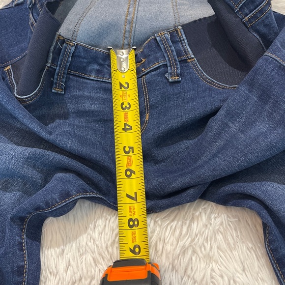 Old Navy ROCKSTAR MATERNITY SIZE 6 Dark Blue DISTRESSED Women's Skinny Jeans - Picture 4 of 8